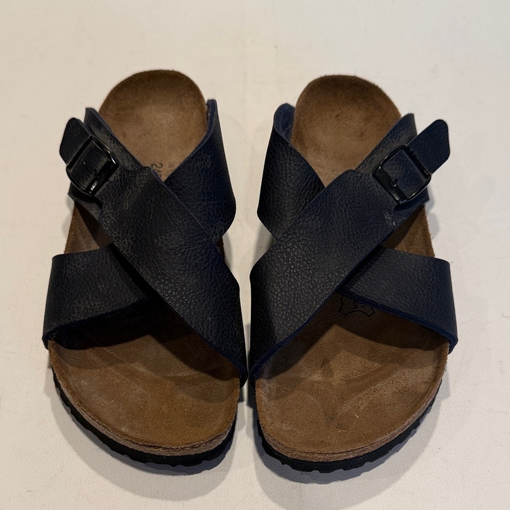 Birkenstock Navy Cross-Strap Sandals